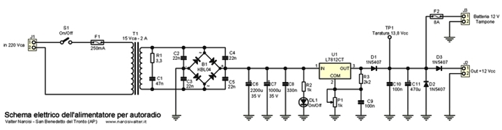 Schema elettrico alimentatore
