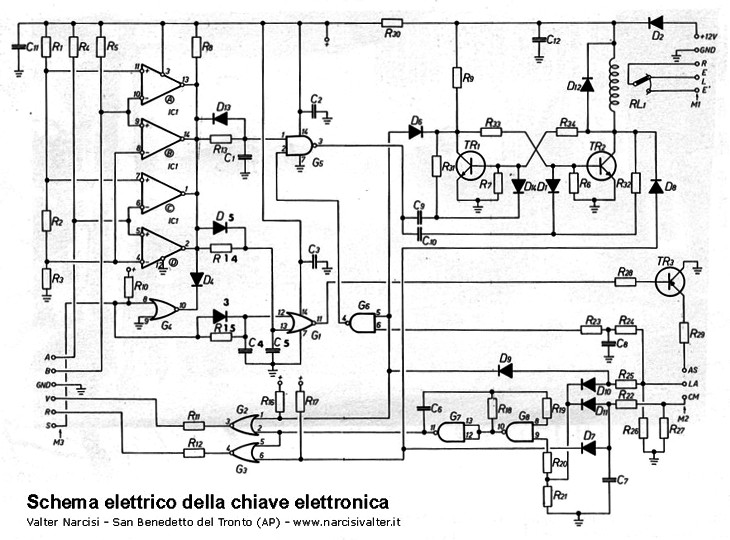 Schematic diagram of the Electronic Resistive Key