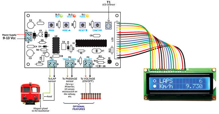 Model Railway Lap Counter connections