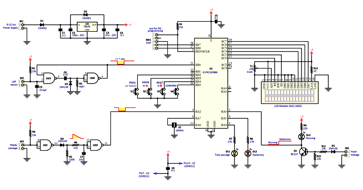 Schematic Diagram of Model Railroad Lap Counter