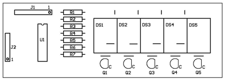 Disposizione componenti (Board Layout) sez. Display