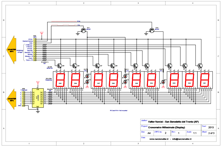 Chronometer: schematic diagram of Display section