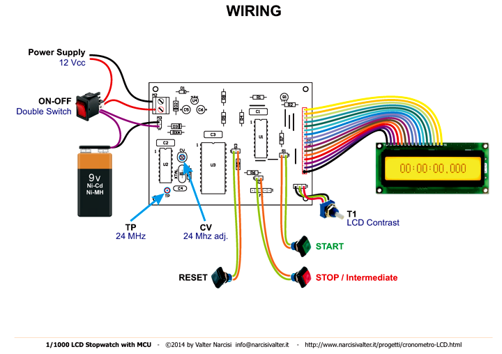 1/1000 LCD Chronometer - Wiring