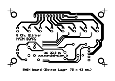 Bottom Layour of Blinker with 16F886