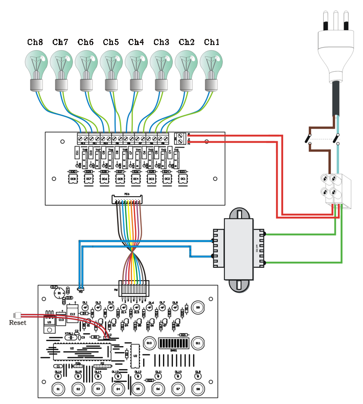 Blinker with MCU PICmicro - Wiring