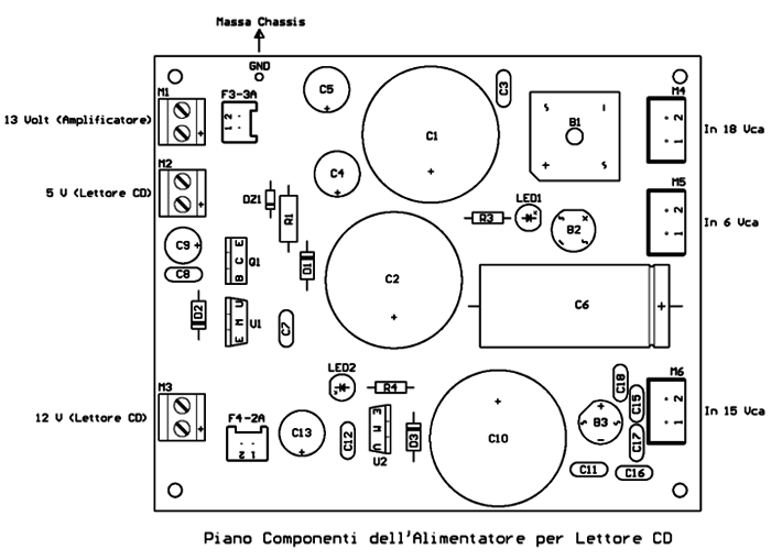 PCB alimentatore