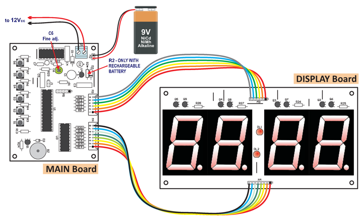 Large Digital Clock - Wiring