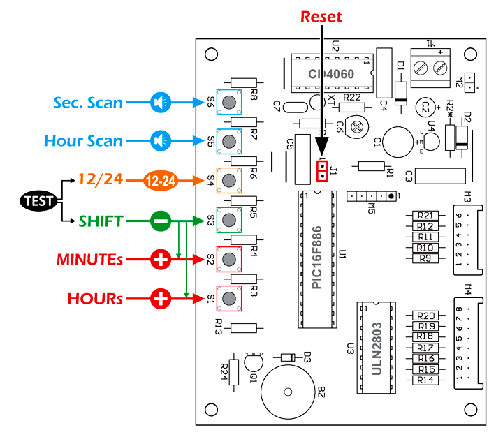 Large Digital Clock - Commands