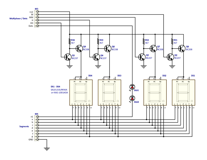 Schematic diagram of LED-Rotating Clock - DISPLAY