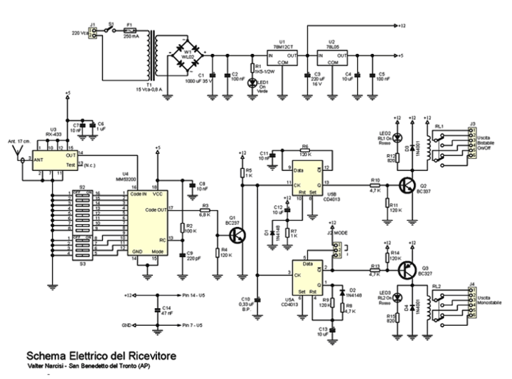 Schema elettrico Ricevitore