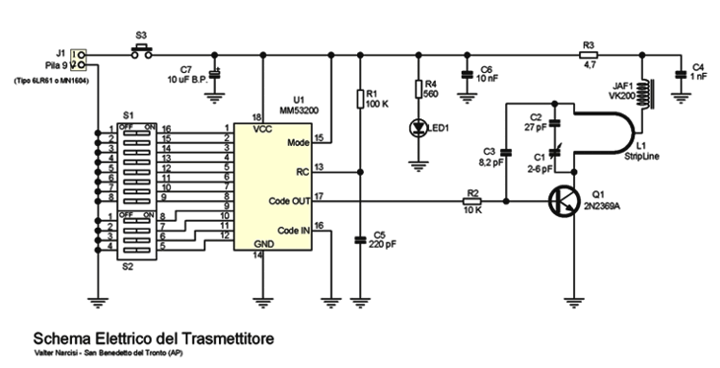 Schema elettrico Trasmettitore