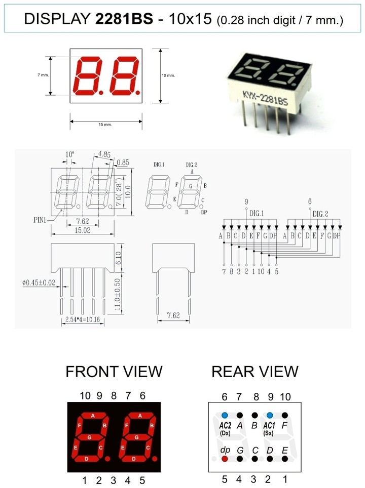 Il Display doppio 2281-BS (Anodo Comune)