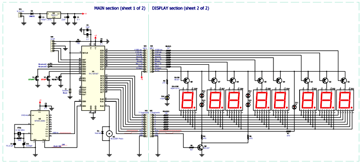 Schematic diagram of 1/1000 PIC Stopwatch