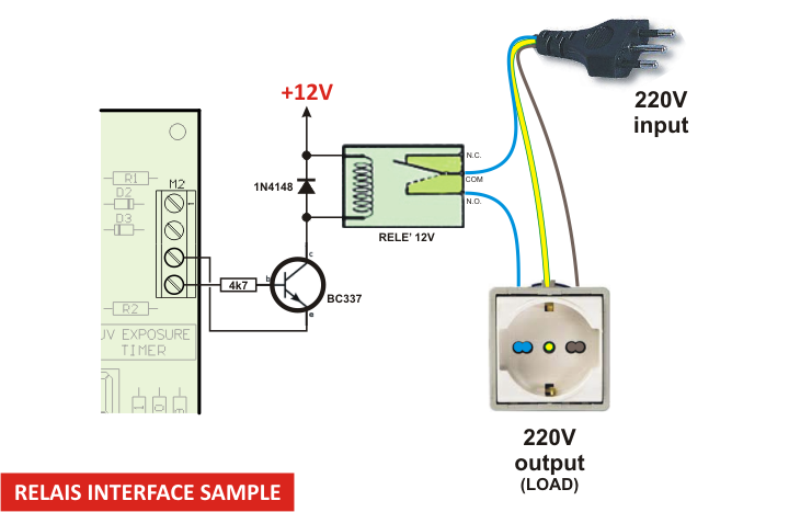 Programmable Timer for UV Exposure Box - Interface with Transistor and Relais