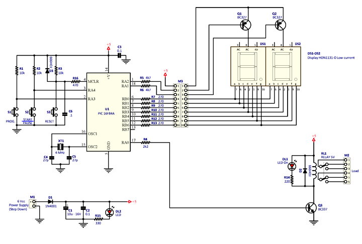 Schematic diagram of 0-90 Digital Timer